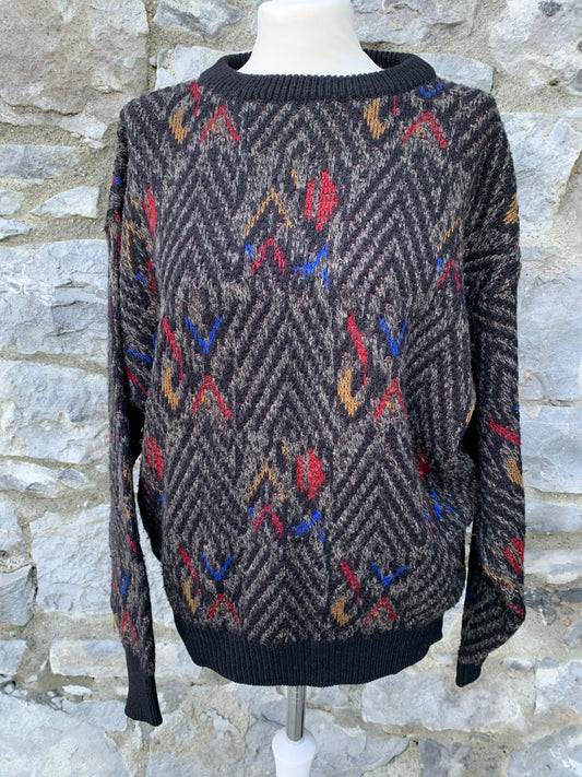 80s grey chevron jumper   Medium