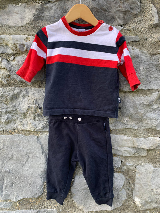 PoP navy&red tracksuit    6-9m (68-74cm)