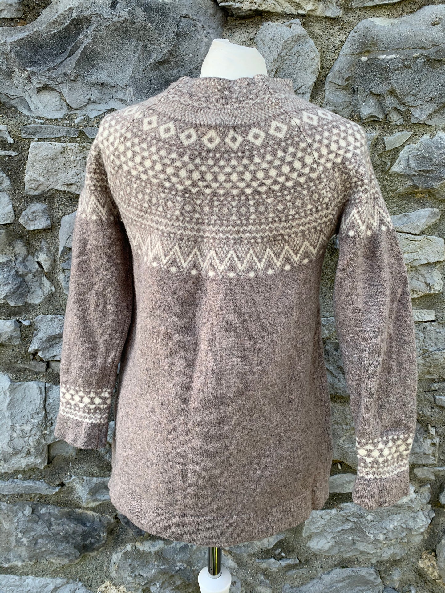 Beige jumper with Norwegian print  uk 10