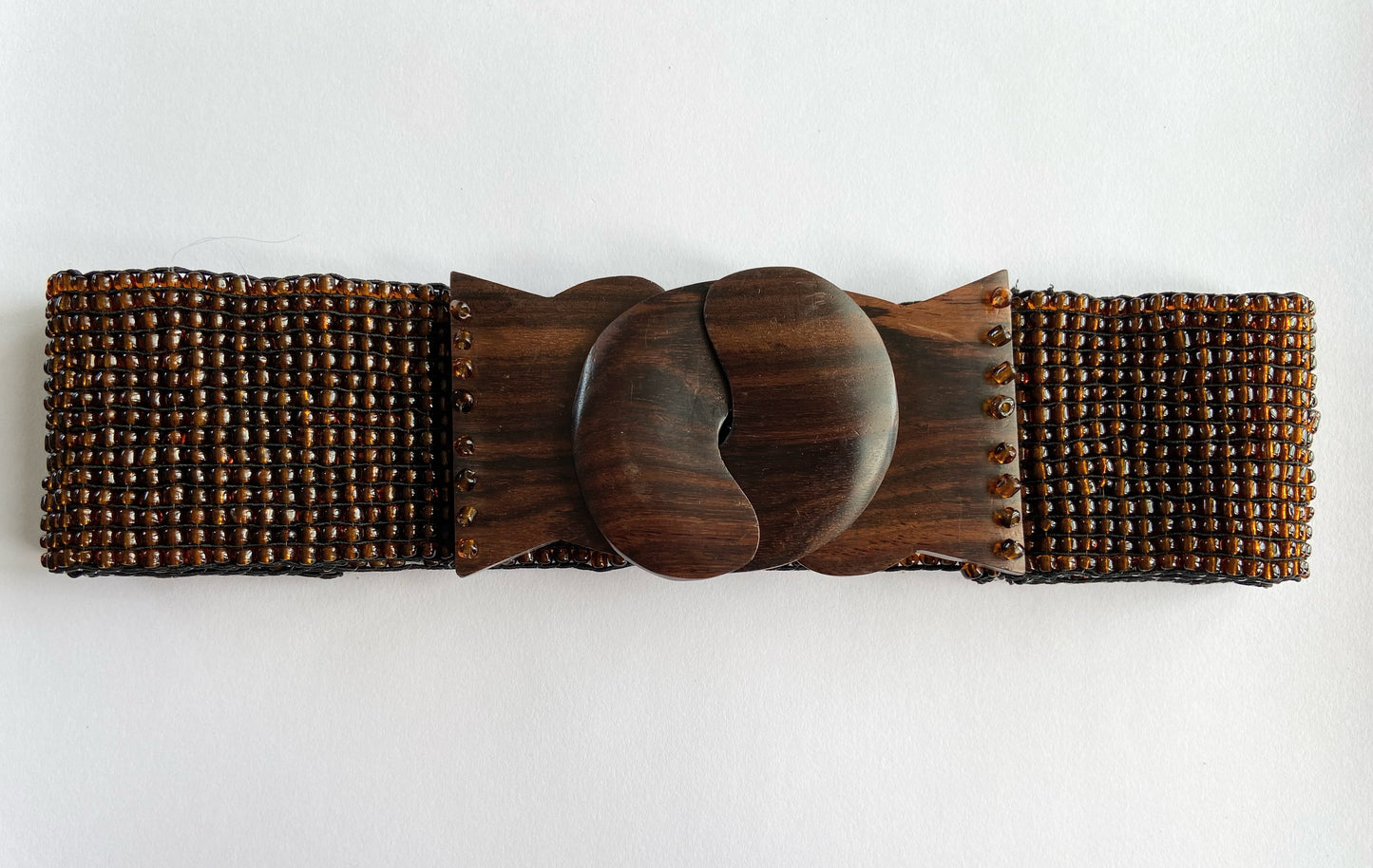 Brown wood and bead belt