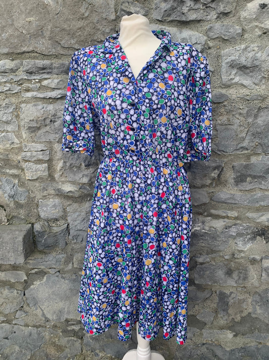 Creation 80s midi blue dress   uk 14