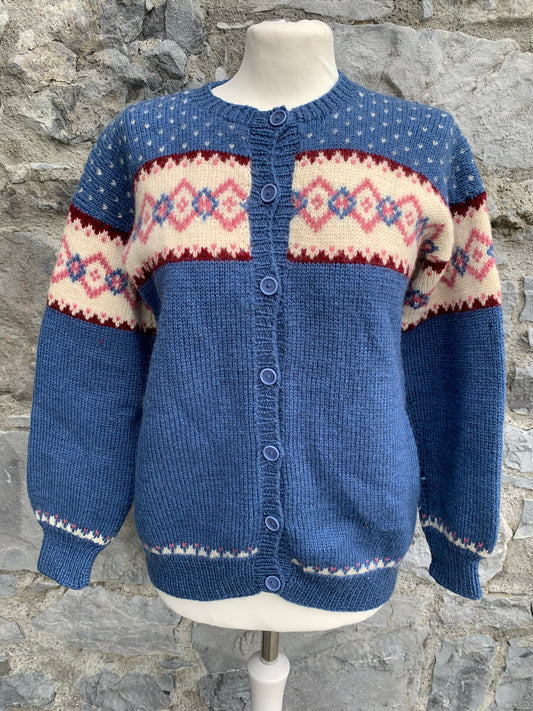 Blue folk cardigan   uk 10-12