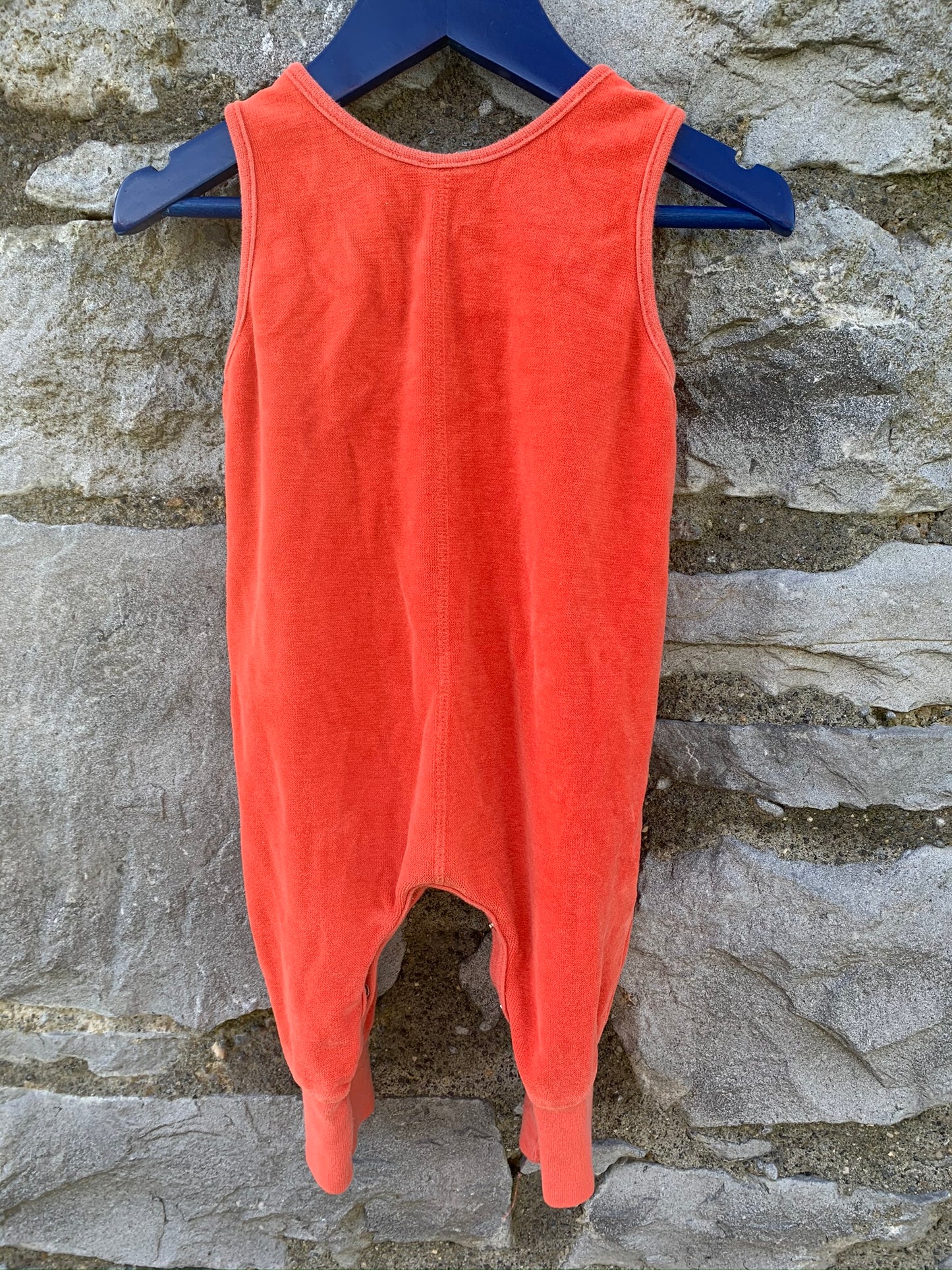 Orange velour dungarees   3-6m (62-68cm)