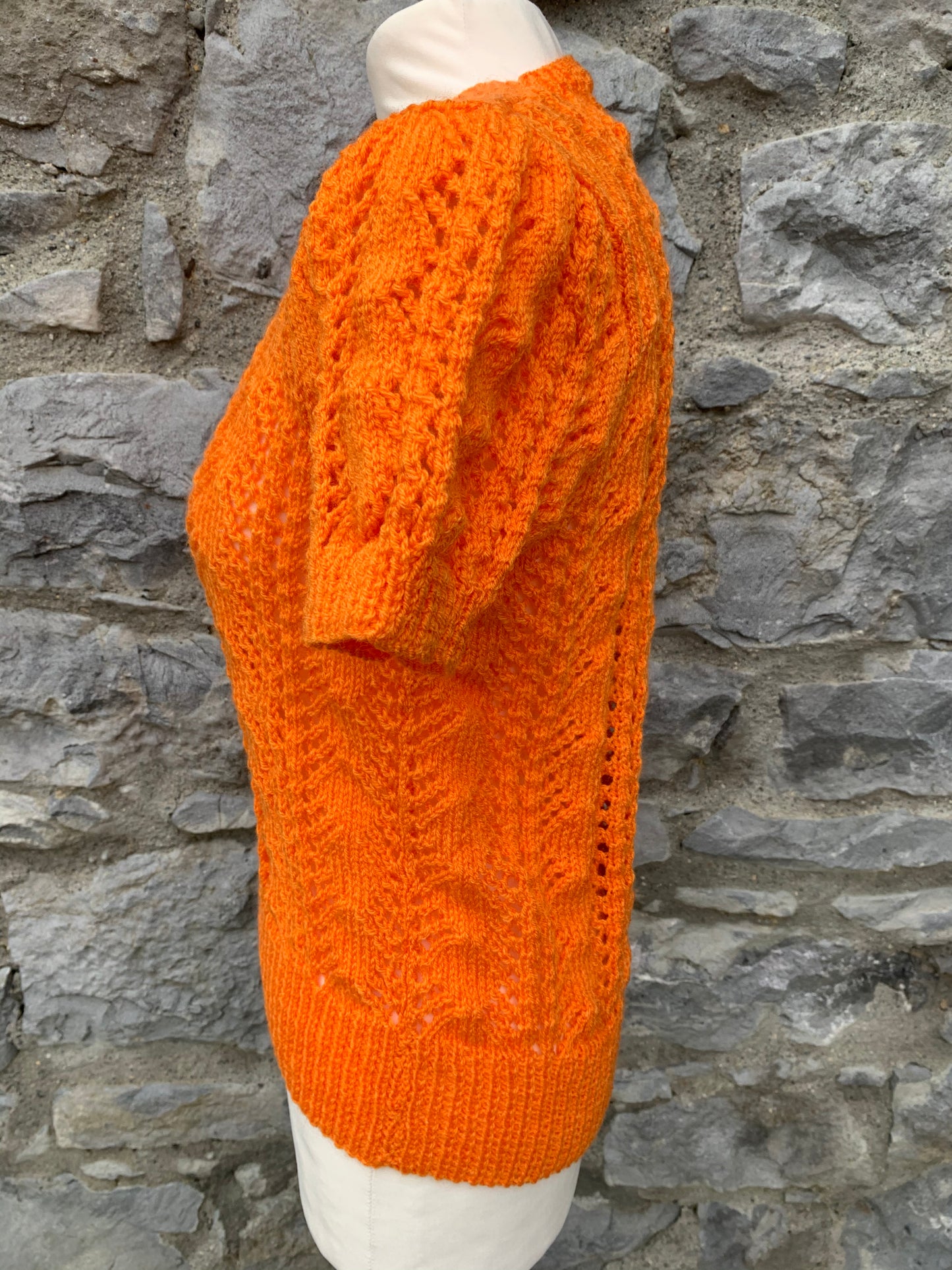 Orange knitted top   uk 10-12