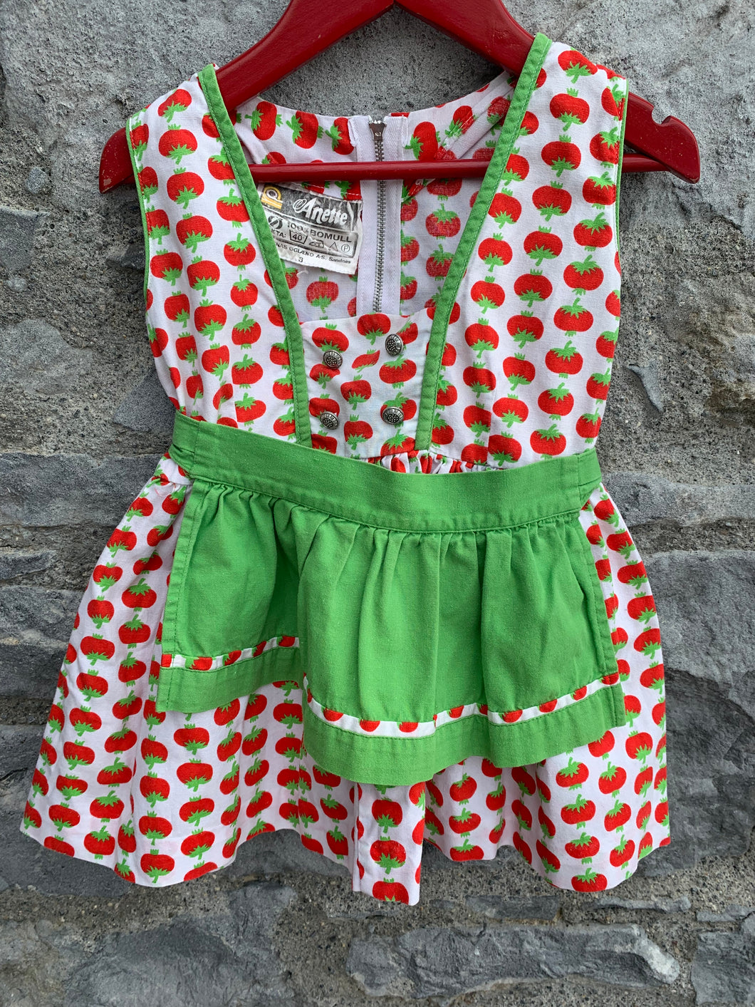 Anette tomatoes dress with an apron   18-24m (86-92cm)