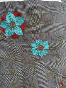 Brown skirt with teal flowers  uk 8