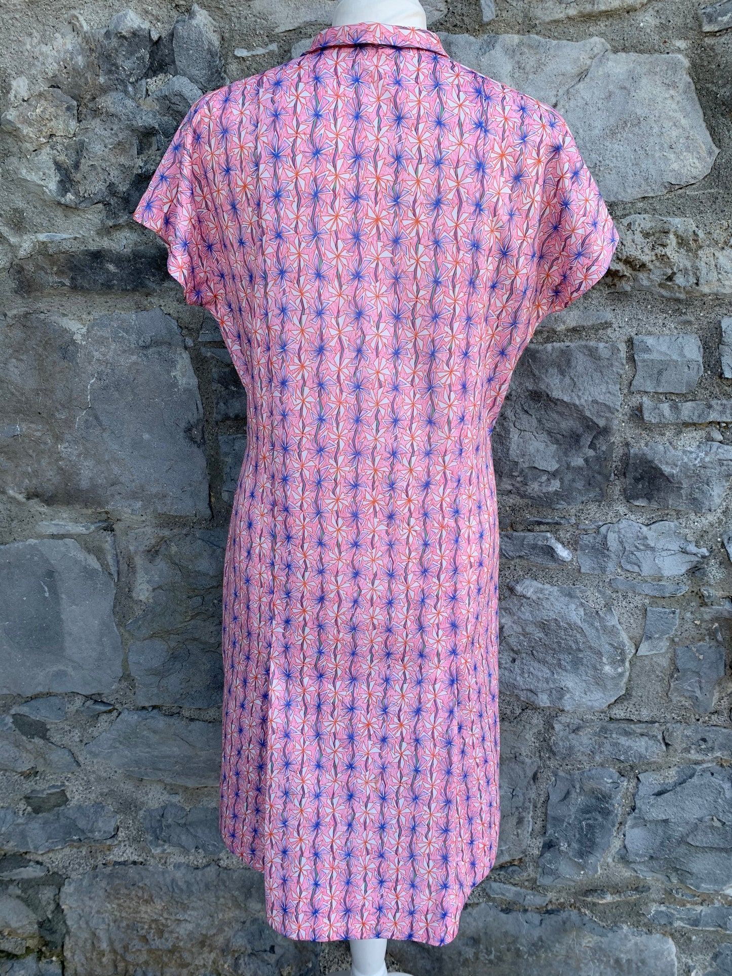 70s pink dress  uk 12