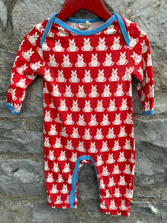 Red bunnies onesie  3-6m (62-68cm)