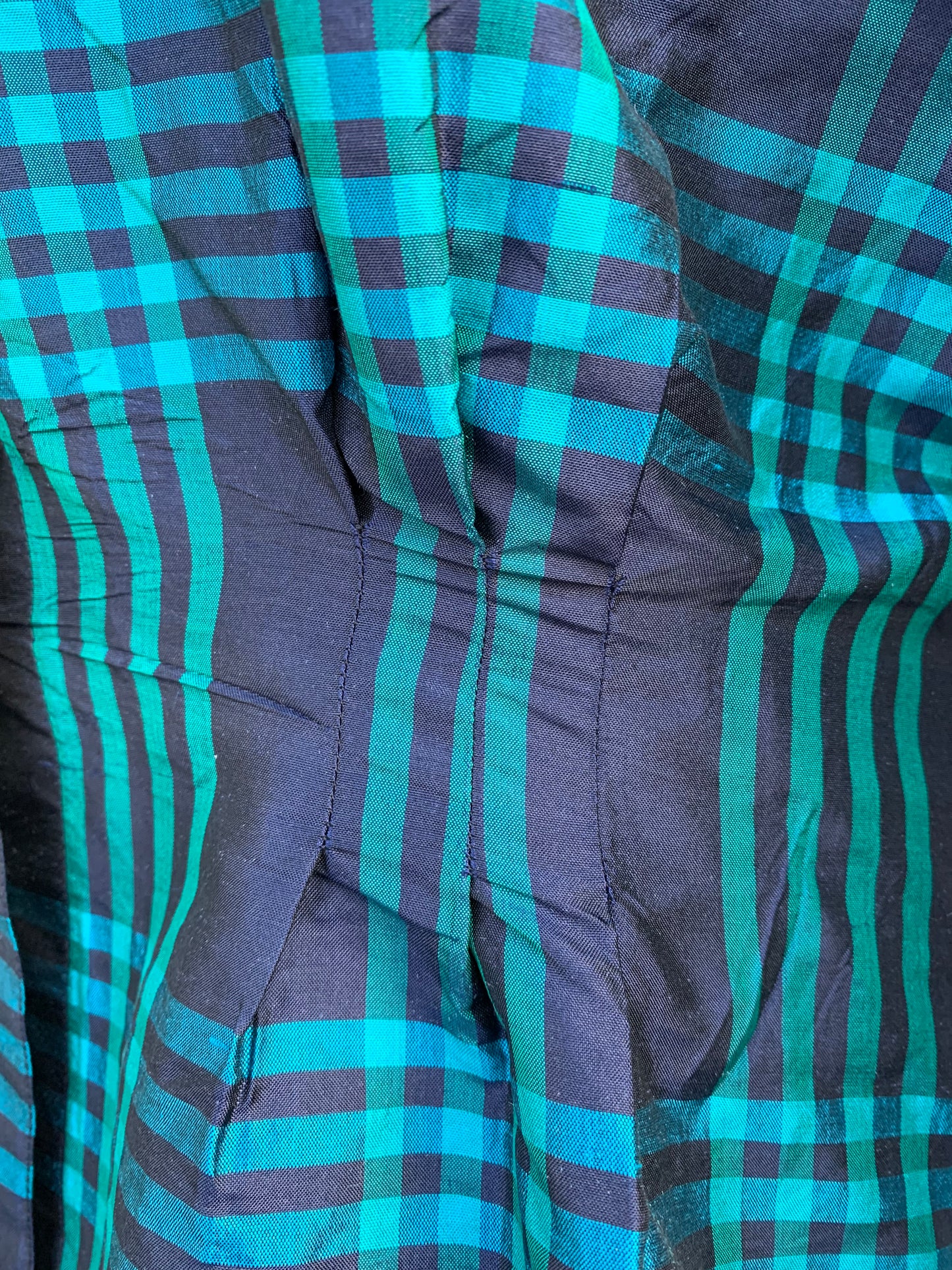 Illum 80s teal check shirt  uk 12