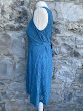 Load image into Gallery viewer, Blue lace maternity dress   8-10
