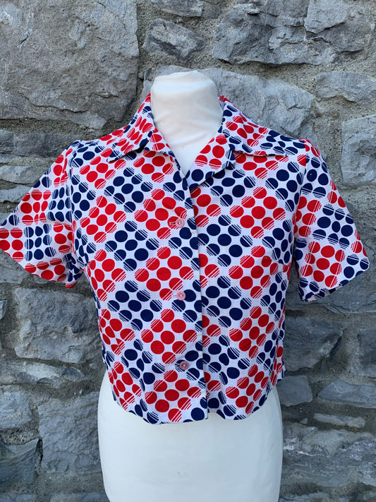 Conrads 70s cropped big dots top   uk 10