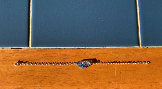 Recycled blue glitter bracelet