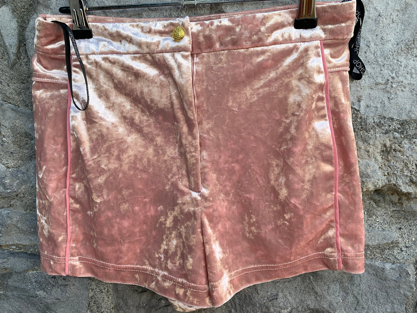 Pink velvet shorts  uk 8