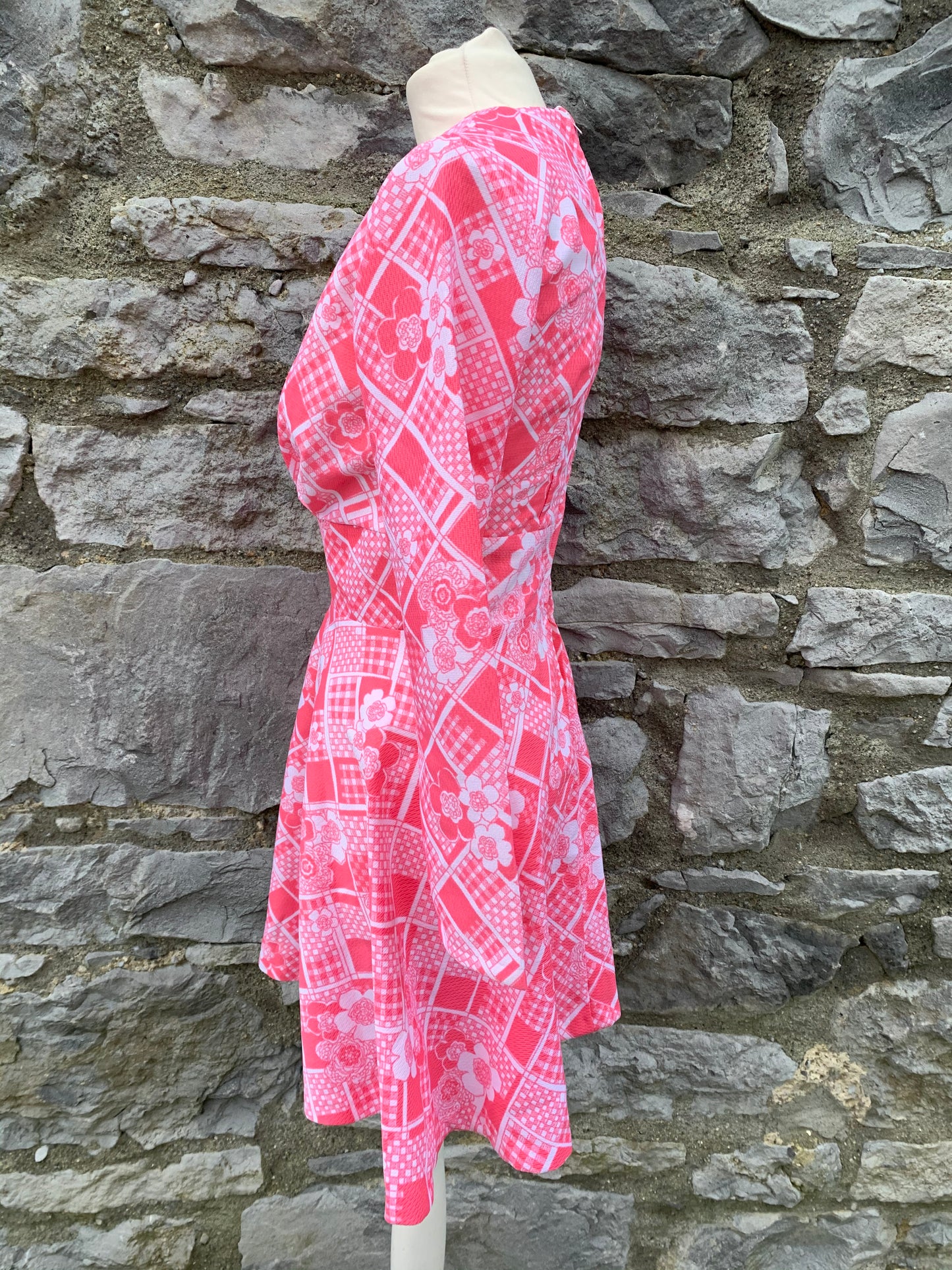 Riva design 70s pink dress    uk 6-8