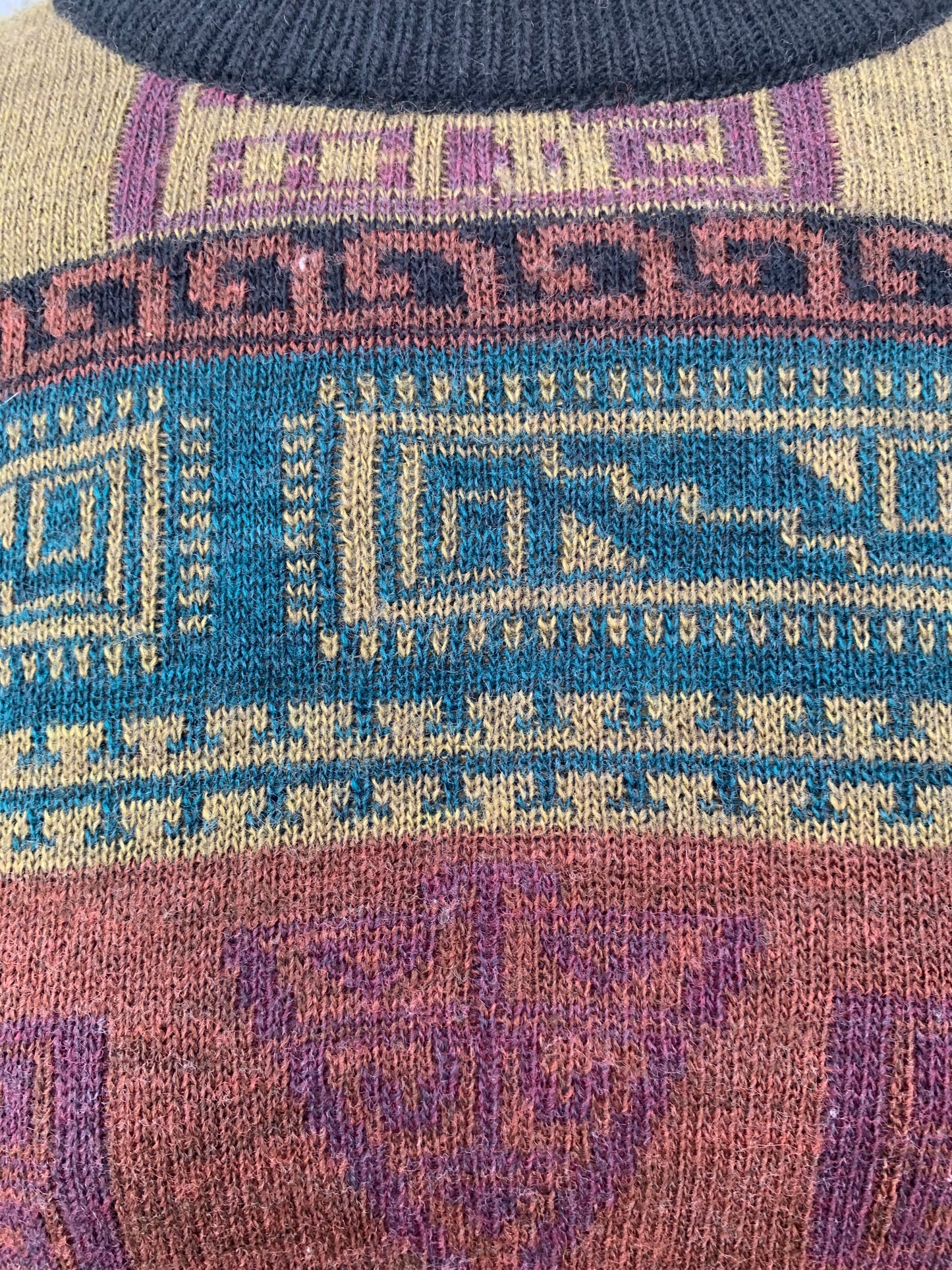 80s brown Aztec jumper   M/L