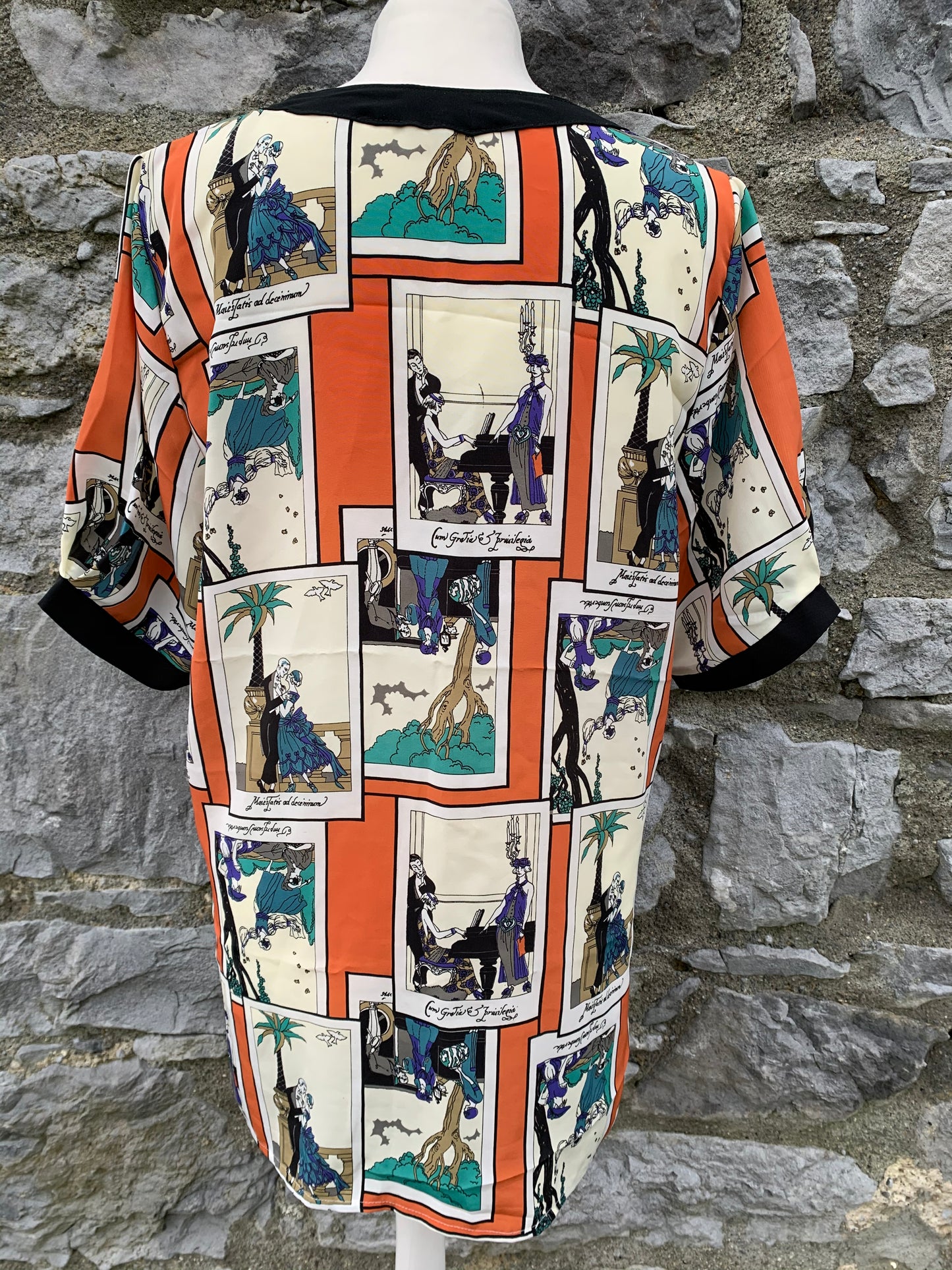 Art Deco print blouse   uk 12