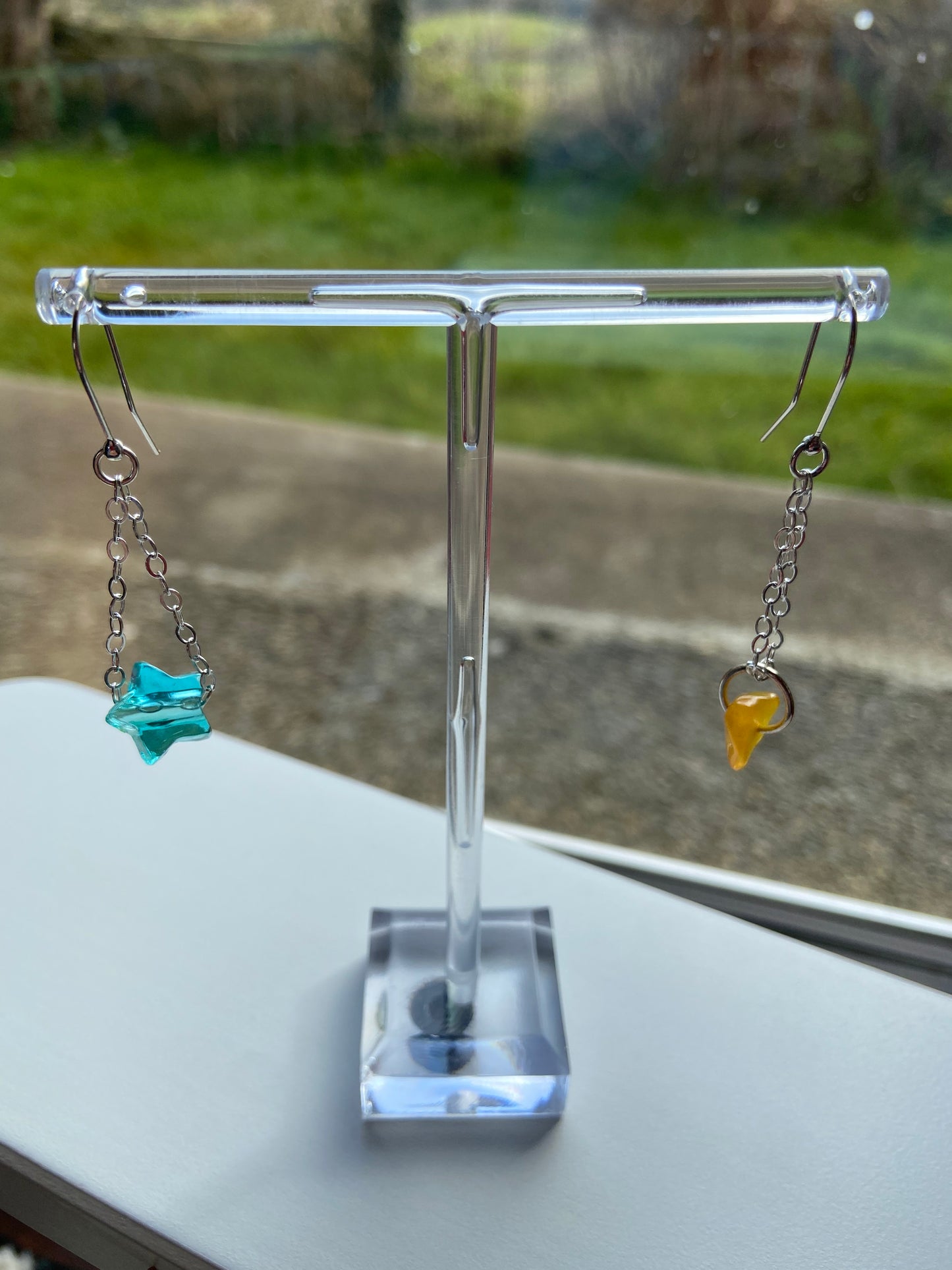 Blue & yellow earrings