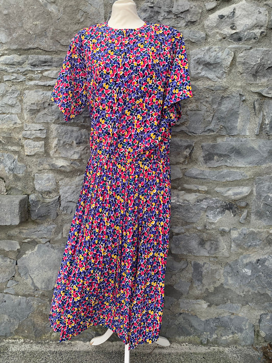 Liz Roberts 80s midi floral dress   uk 16