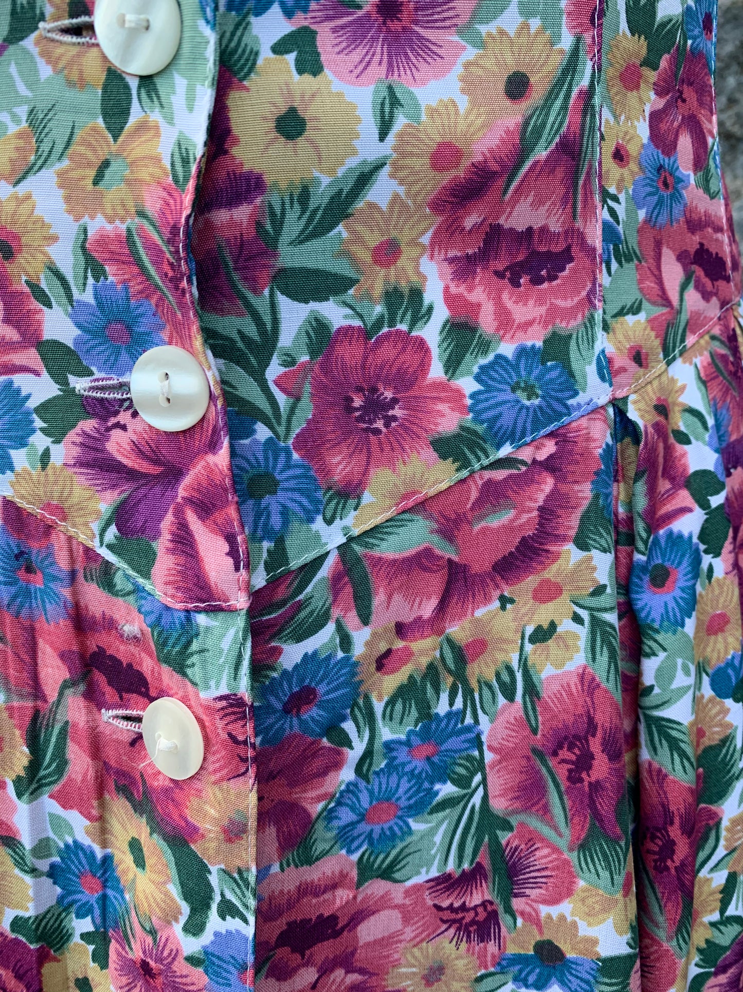 80s floral maxi dress   uk 8-10