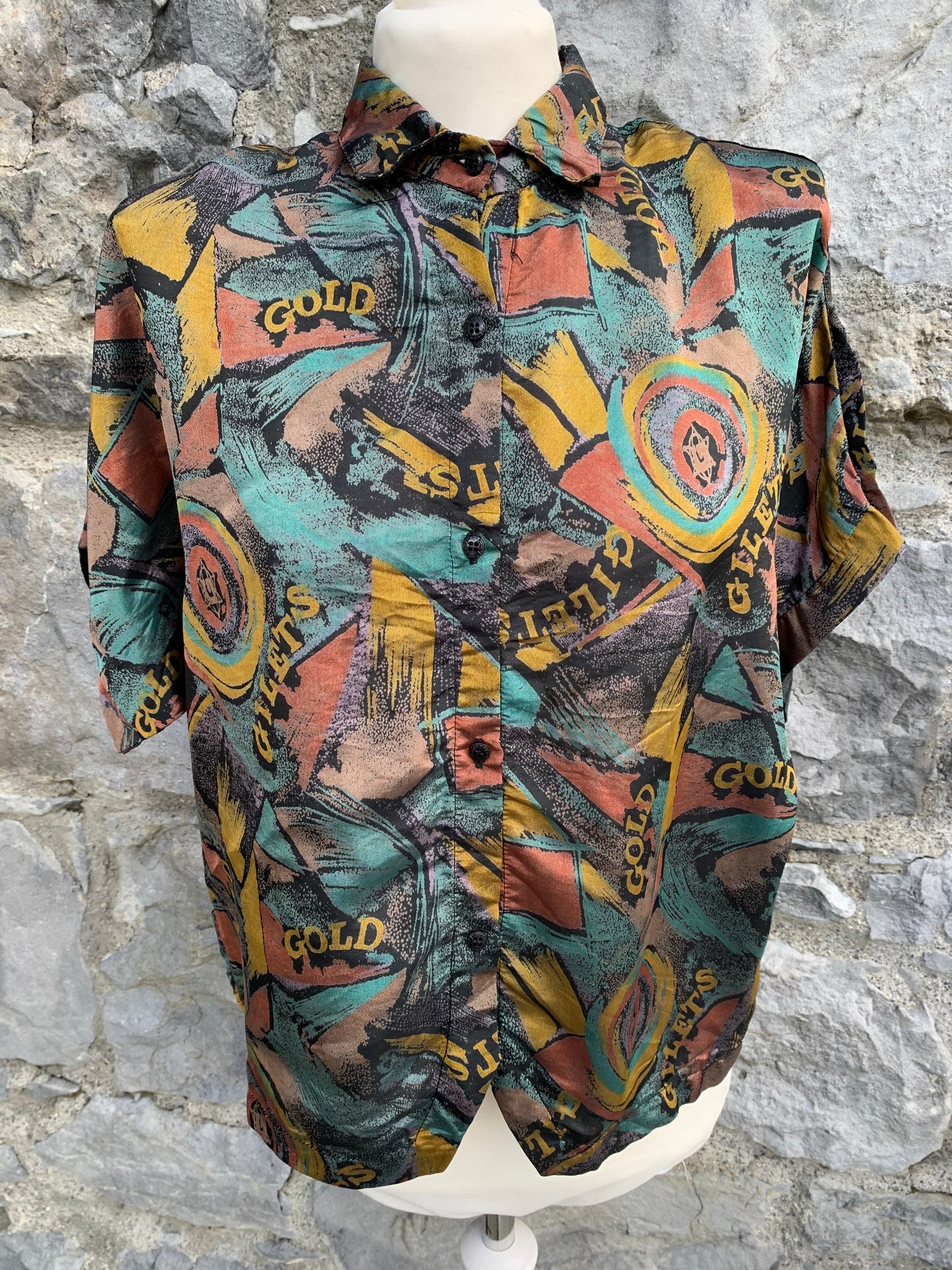 80s abstract shirt   uk 12