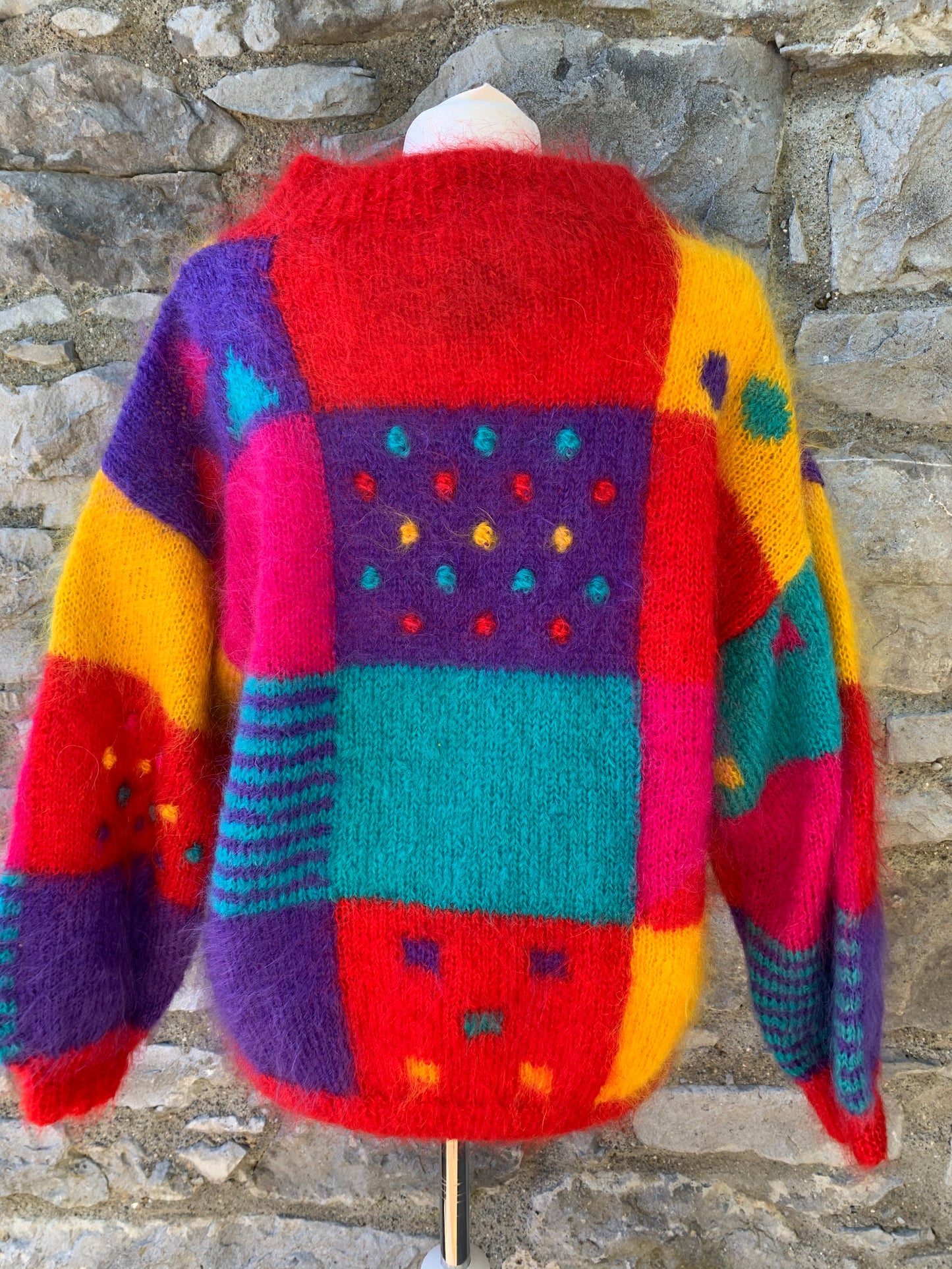 Fluffy colorful jumper