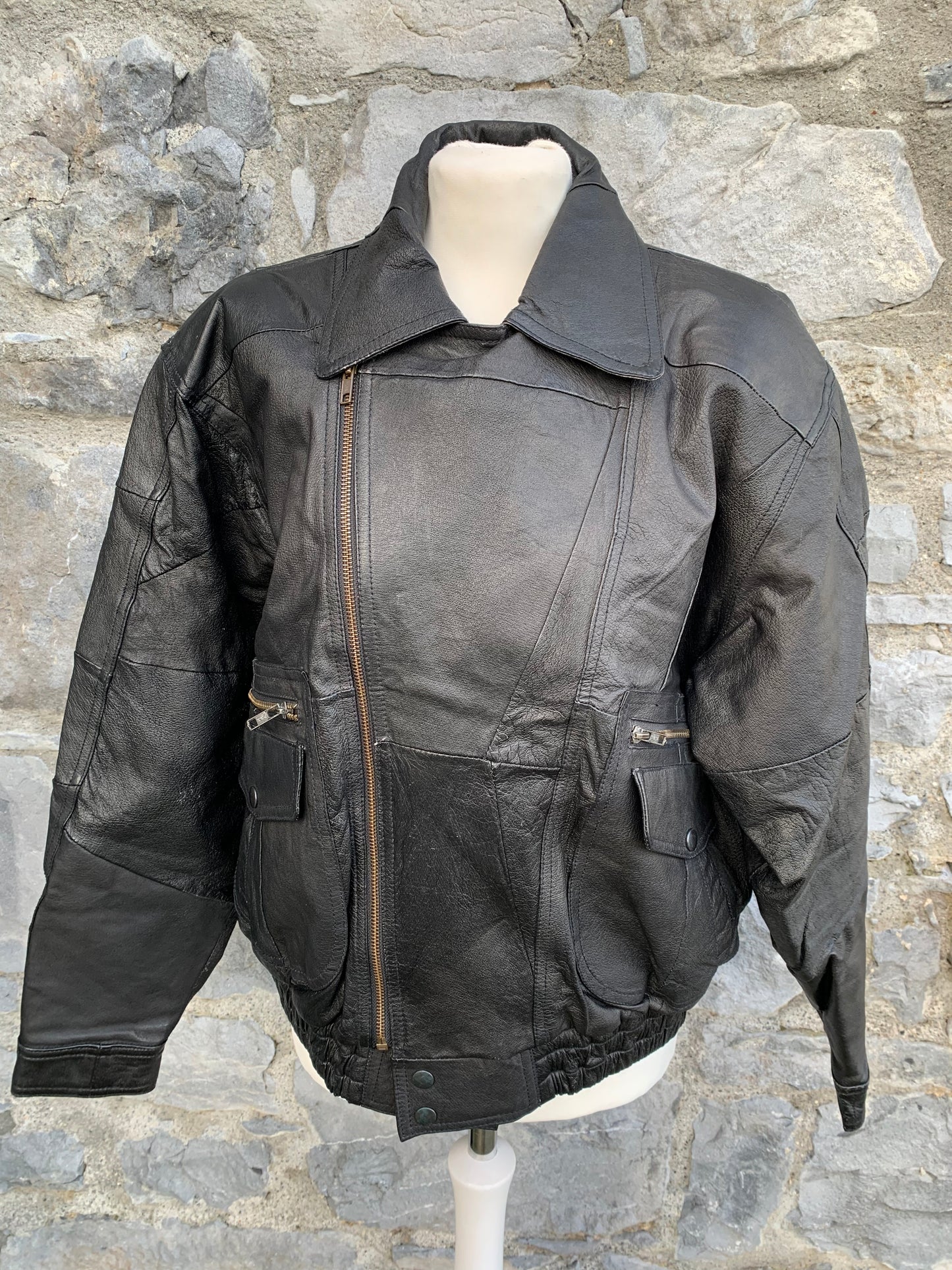 Black leather jacket UK 14