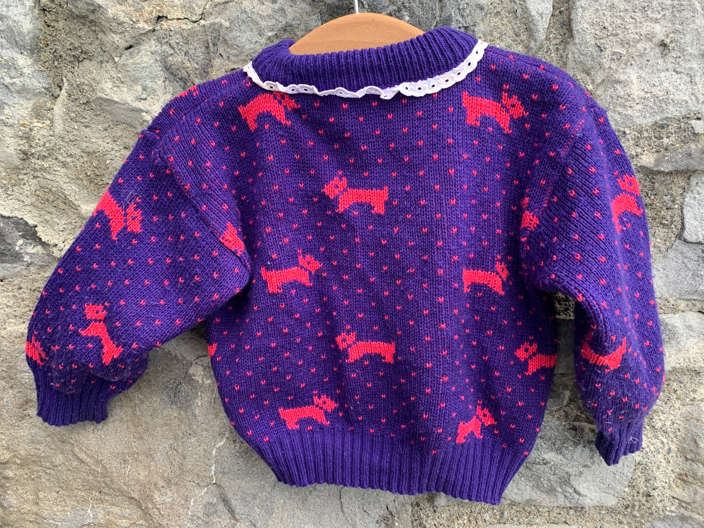 Purple dogs cardigan    9-12m (74-80cm)