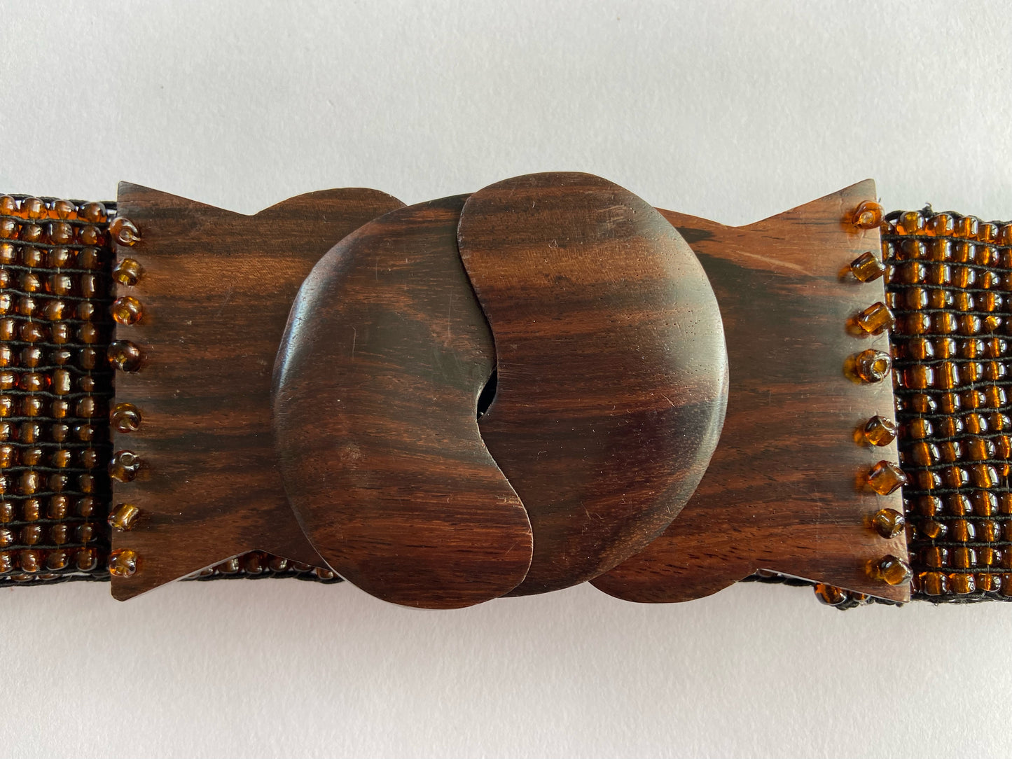 Brown wood and bead belt