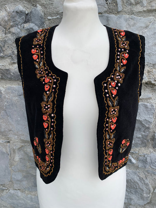 Embroidered velvet waistcoat  uk 8-10