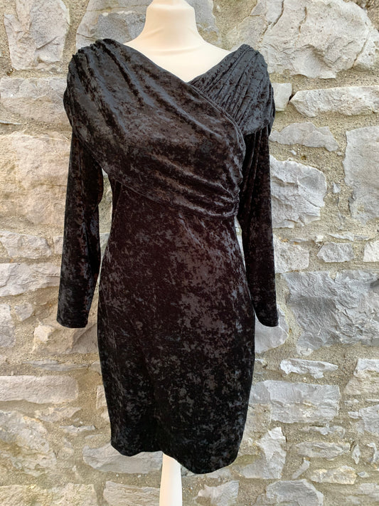 Chaps black velvet dress