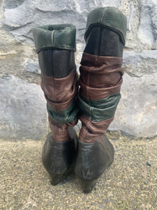 80s brown&black boots  uk 4.5 (eu 37.5)