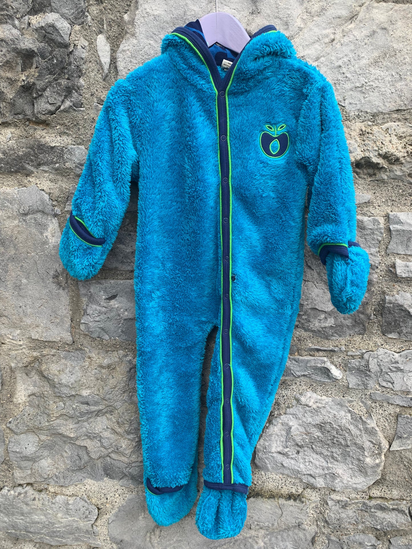 Blue fluffy onesie  12m (80cm)