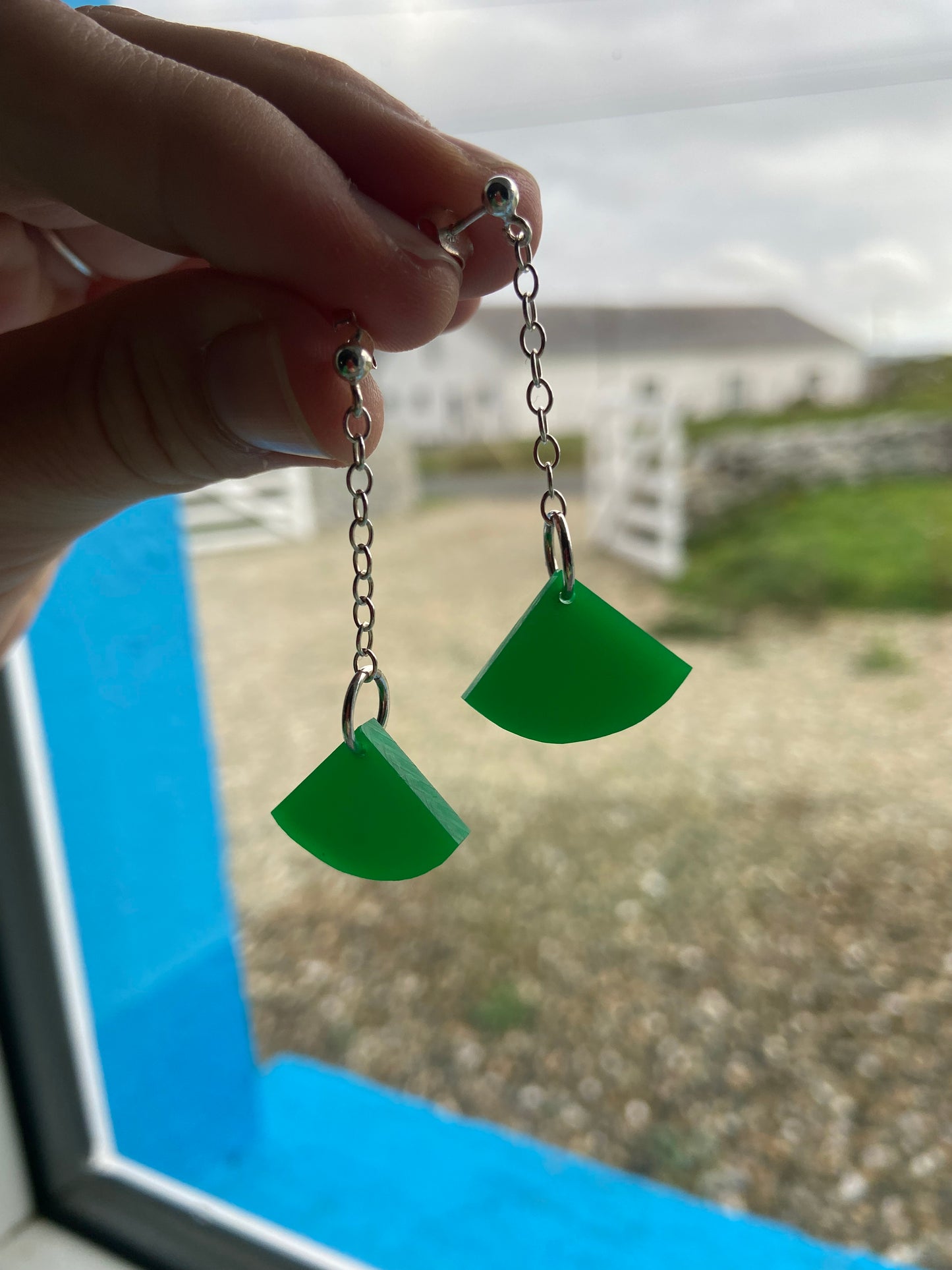 Green earrings