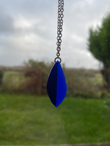 Blue leaf necklace