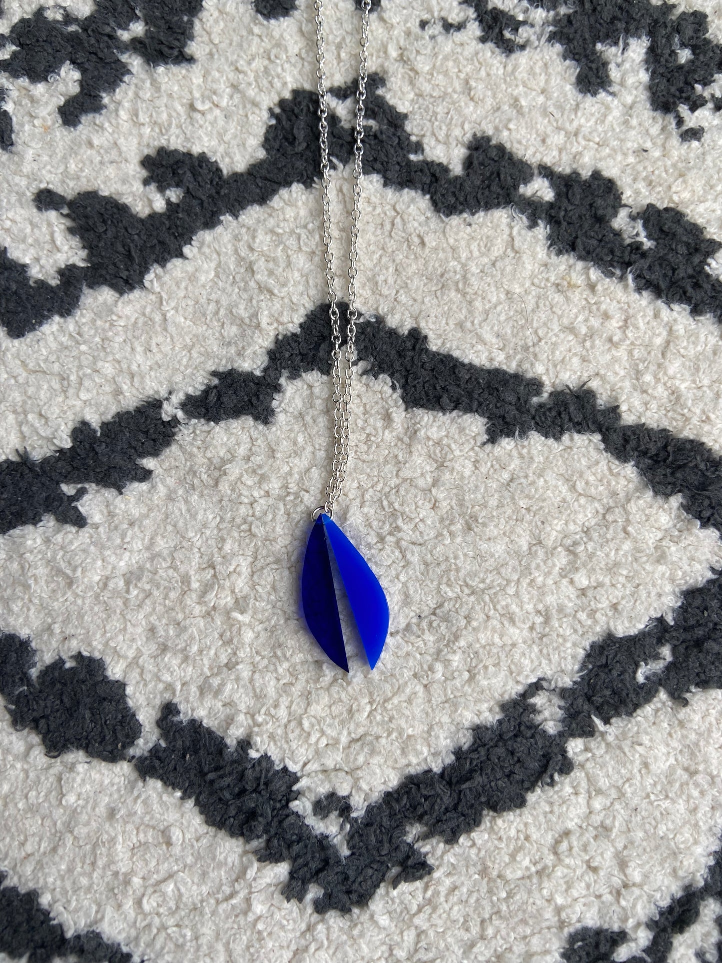 Blue leaf necklace