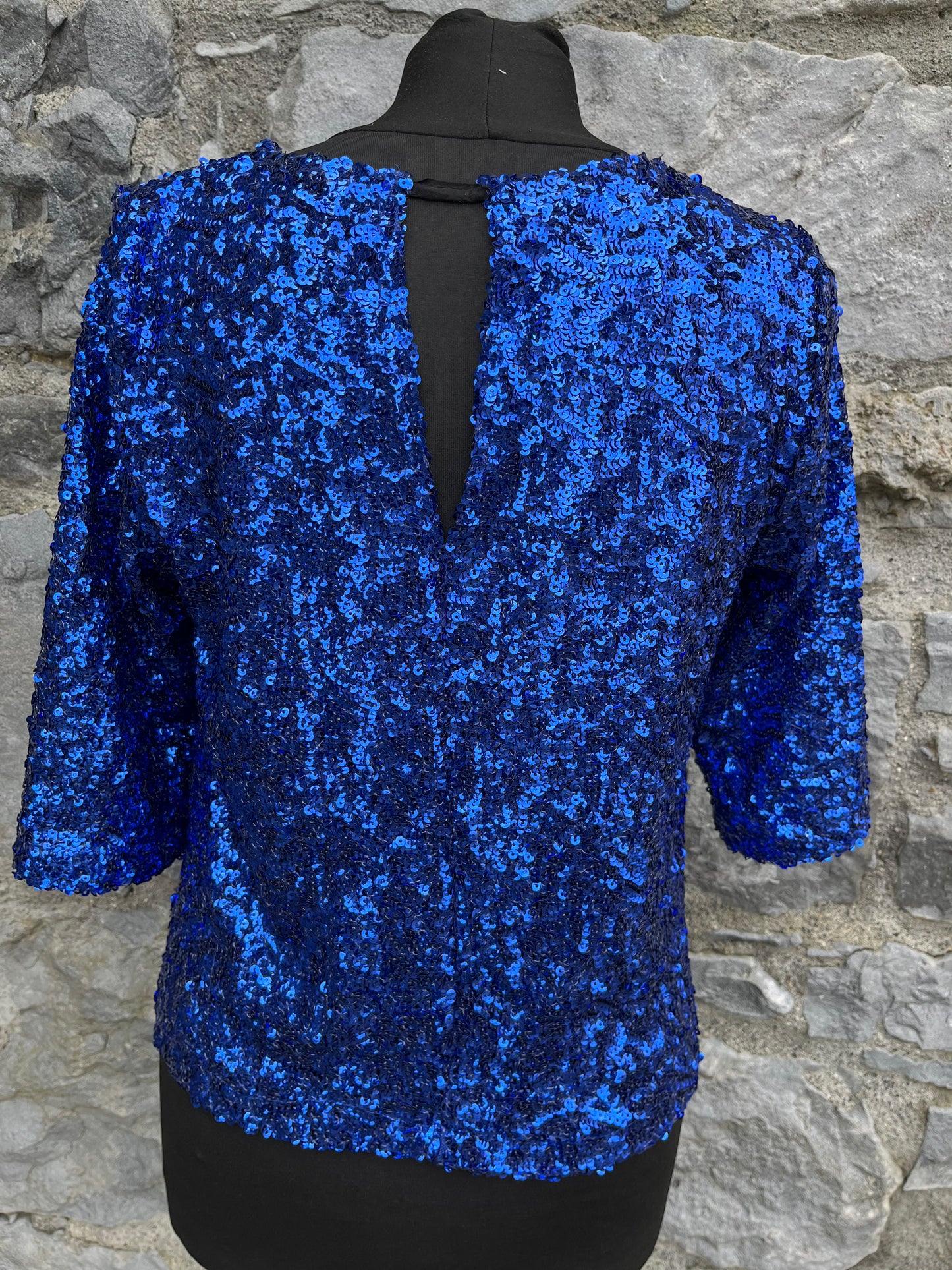 Blue sequin top uk 10