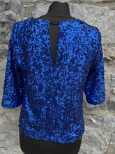 Load image into Gallery viewer, Blue sequin top uk 10
