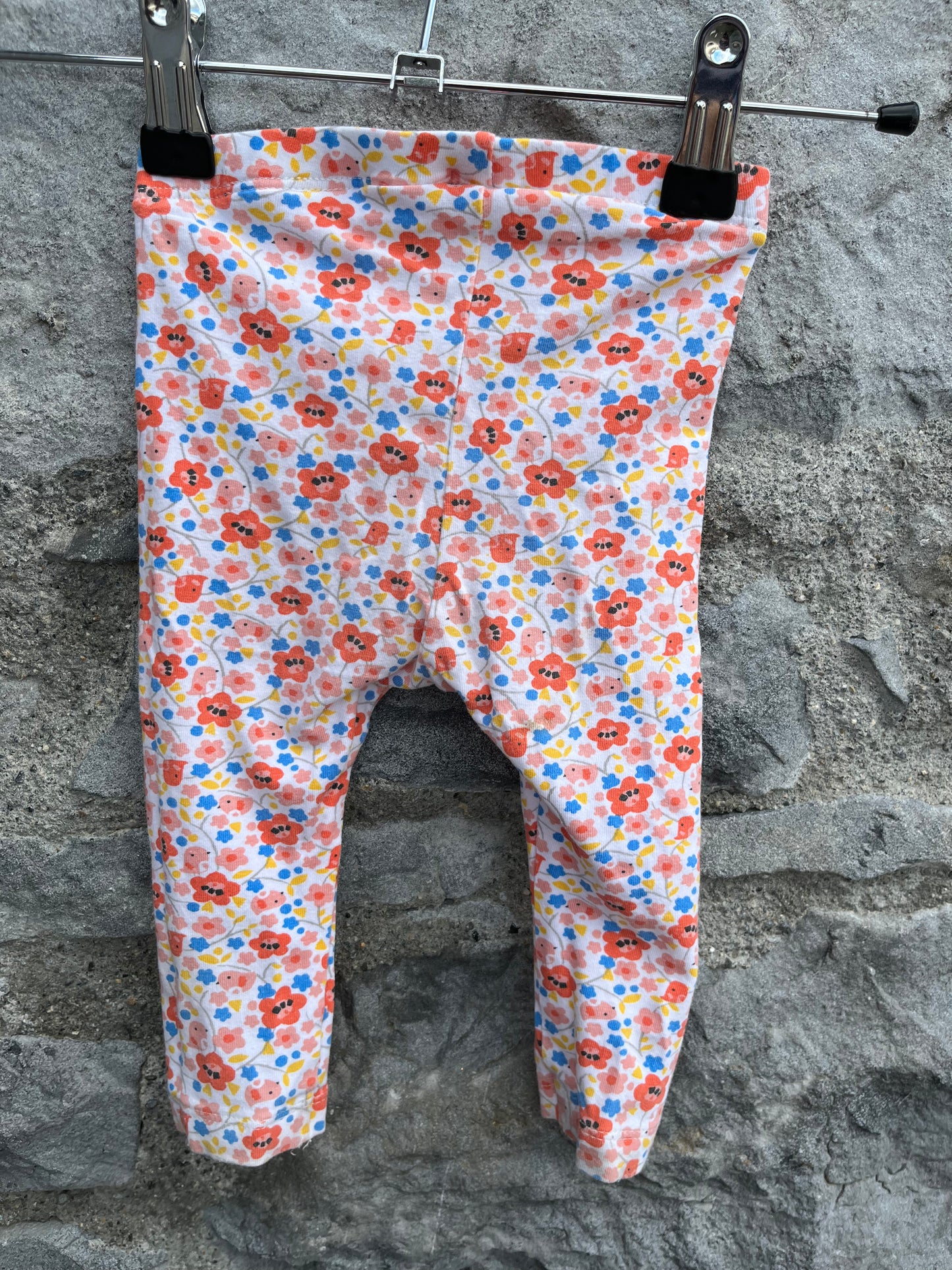 Orange flowers leggings   6-9m (68-74cm)