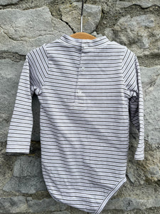 Grey stripy vest   3-6m (62-68cm)