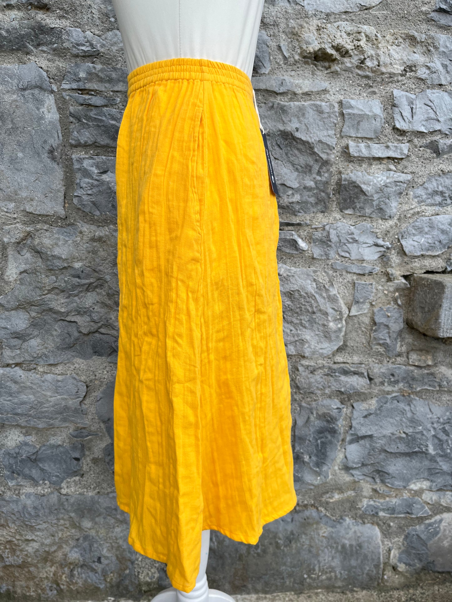 Yellow muslin skirt   uk 8