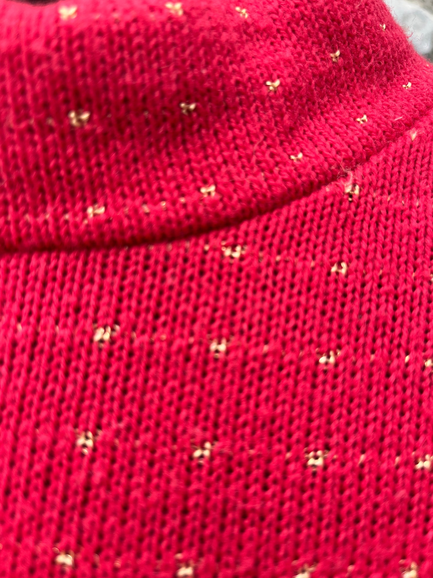 Gold dots red jumper uk 12