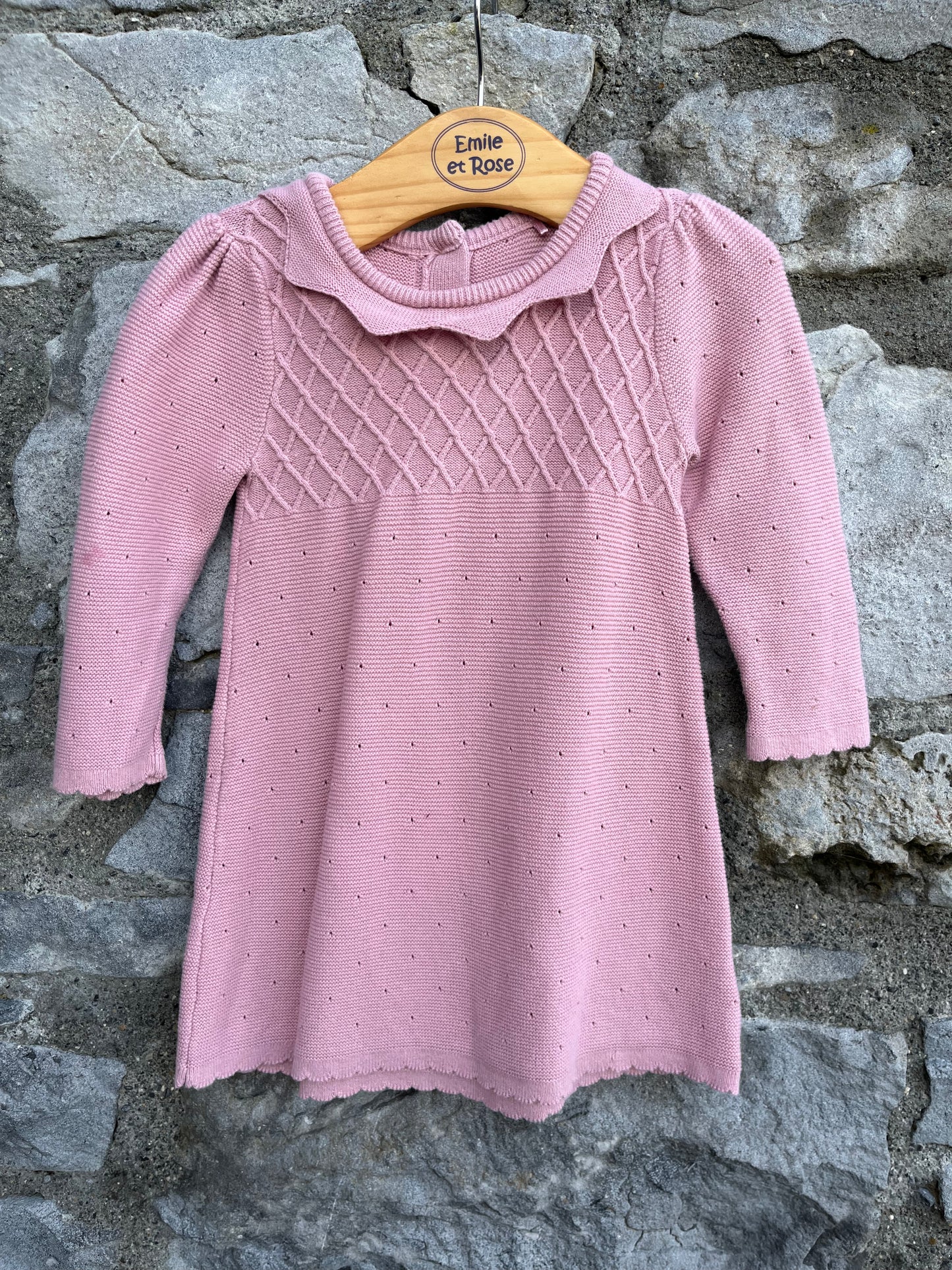 Pink knitted dress  6-9m (68-74cm)