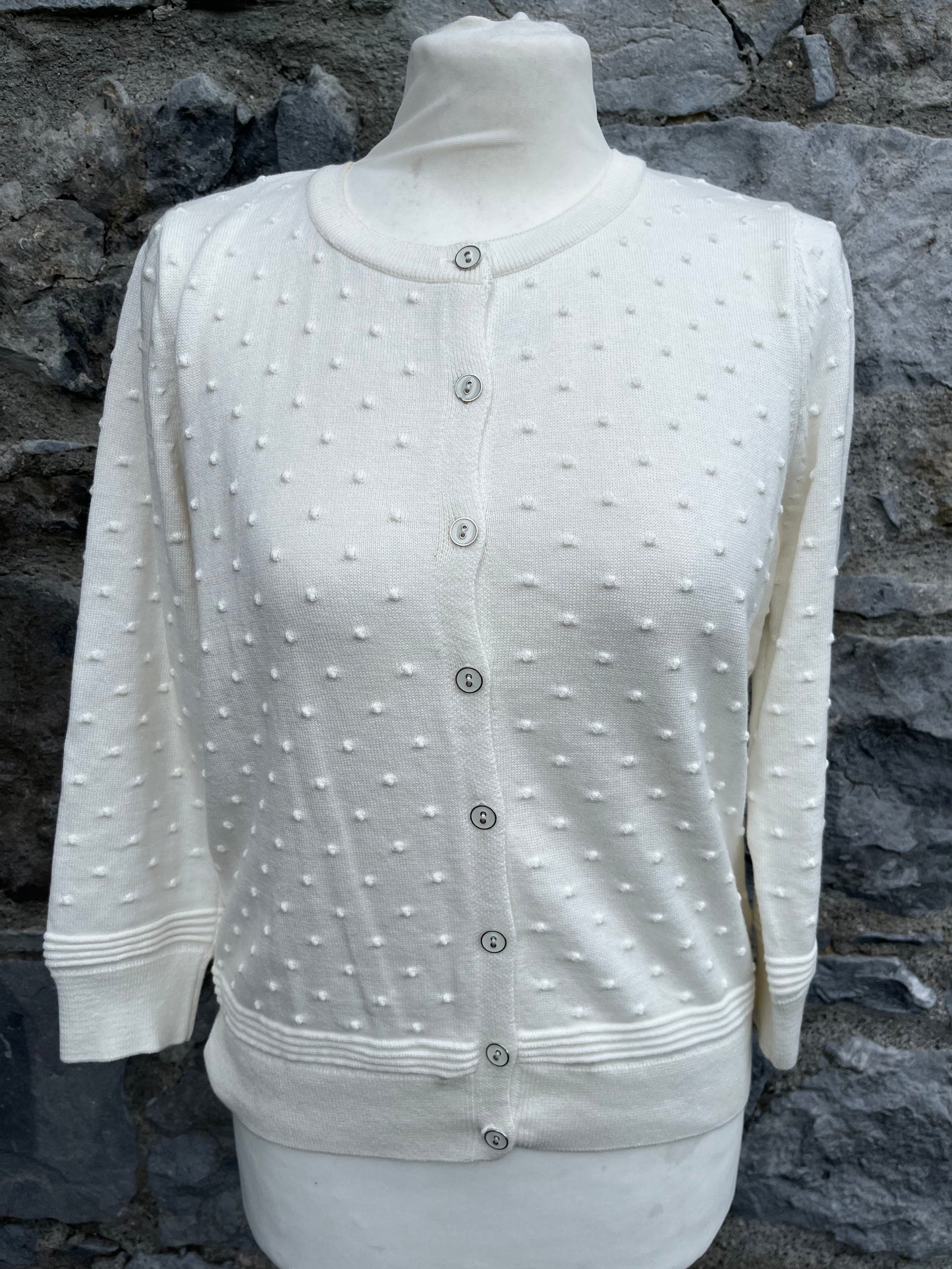 White dotty cardigan  uk 10