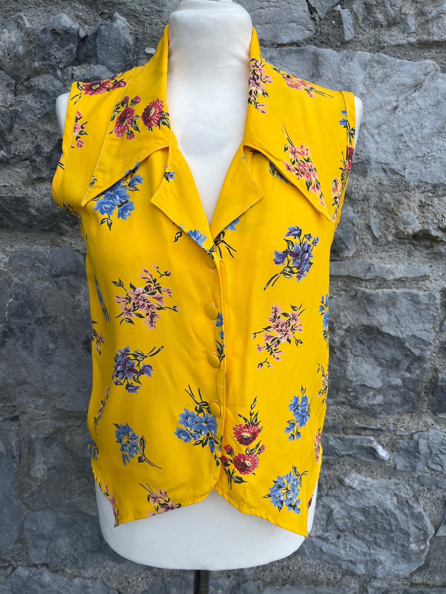 Yellow floral top uk 8-10