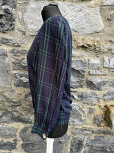 Load image into Gallery viewer, Green&amp;navy check top uk 8-10
