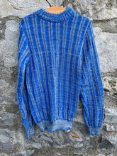 Load image into Gallery viewer, 70s Blue&amp;grey jumper   7-8y (122-128cm)
