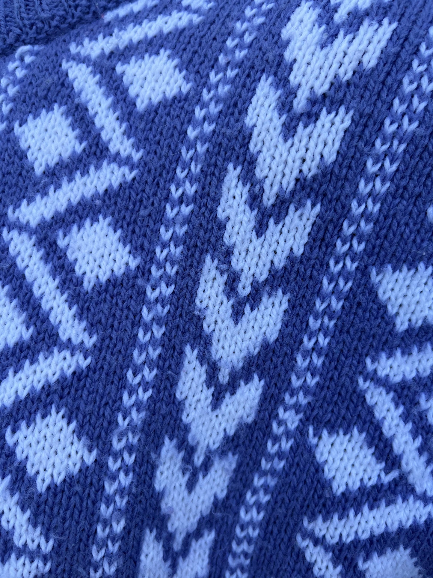 80s blue geometric jumper uk 10-12