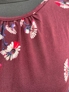 Maroon floral dress uk 12