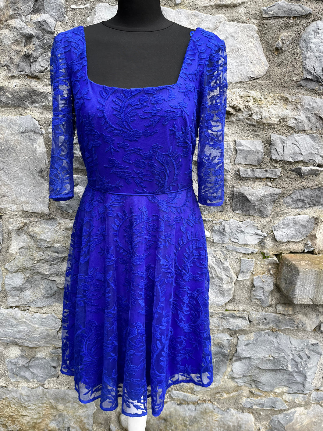 Blue lace dress uk 8-10