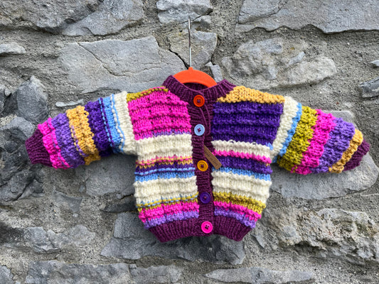 Rainbow chunky cardigan   3-6m (62-68cm)